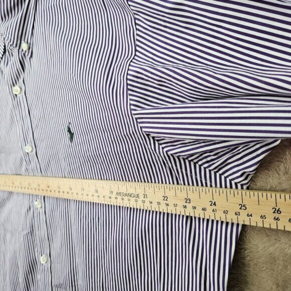 Ralph Lauren Dress Shirt 120s 2-Ply Button-Down Striped Long Sleeve Mens Size XL - Picture 3 of 10